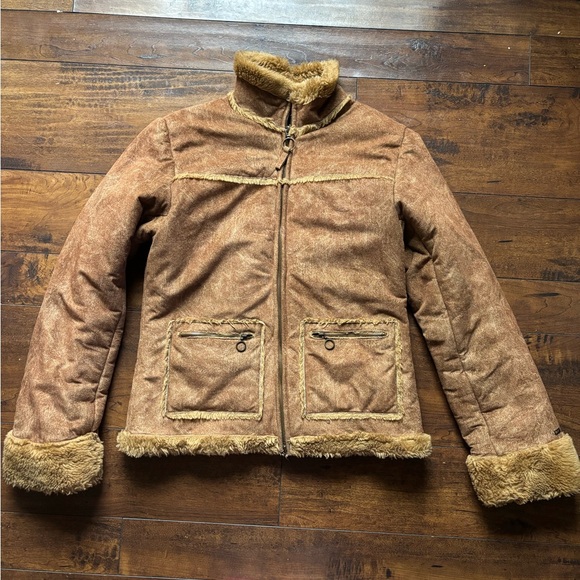 Faux Shearling Brown Jacket - Picture 2 of 5
